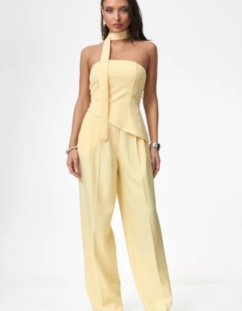 Στραπλες τοπ με ιδιαίτερη γραμμή και παντελόνι σε άνετη ίσια γραμμή για τέλεια εφαρμογή ????