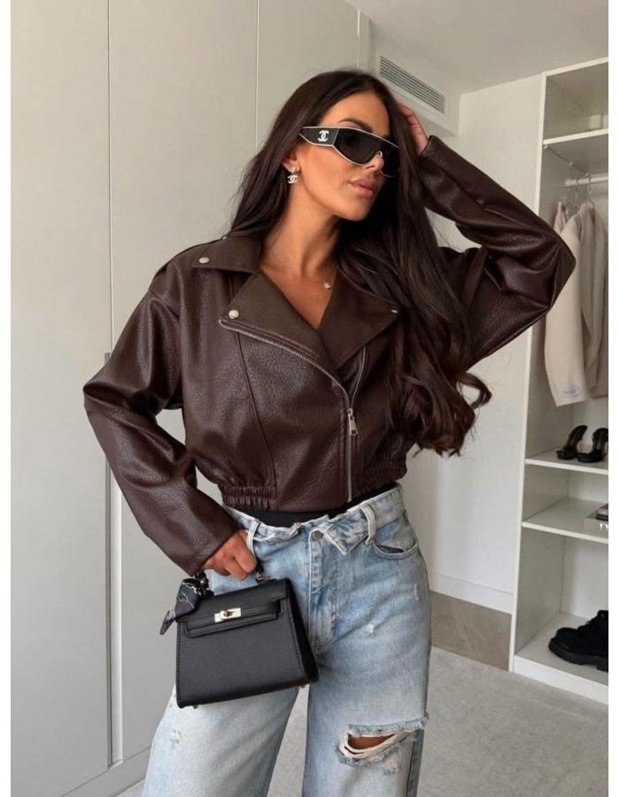 ΔΕΡΜΑΤΙΝΗ JACKET Chocolate 