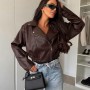 ΔΕΡΜΑΤΙΝΗ JACKET Chocolate 