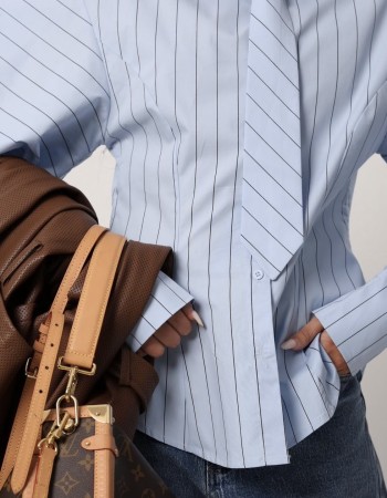 Elpida πουκάμισο με έντονα μανίκια και έξτρα γραβάτα 