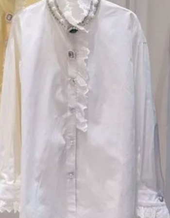 100% cotton πουκάμισο με ιδιαίτερο λαιμό και κουμπιά 