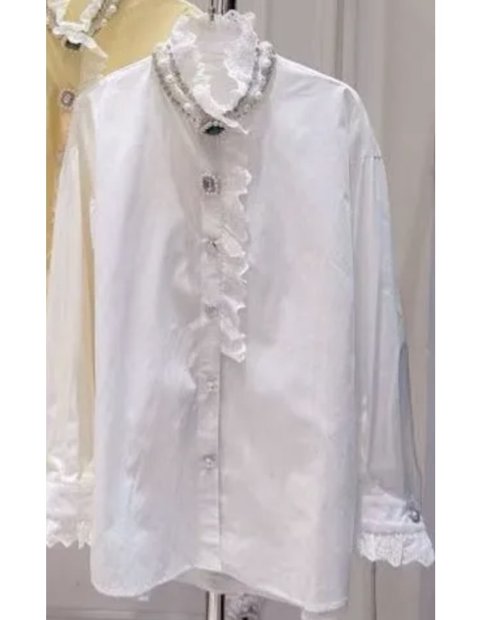 100% cotton πουκάμισο με ιδιαίτερο λαιμό και κουμπιά 