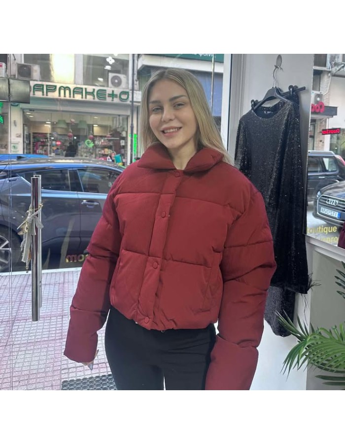 FW25 Snap & Tie bomber puffer bordeaux