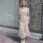 SS25 Brigitte φόρεμα δαντέλα εφαρμοστό ροζ 
